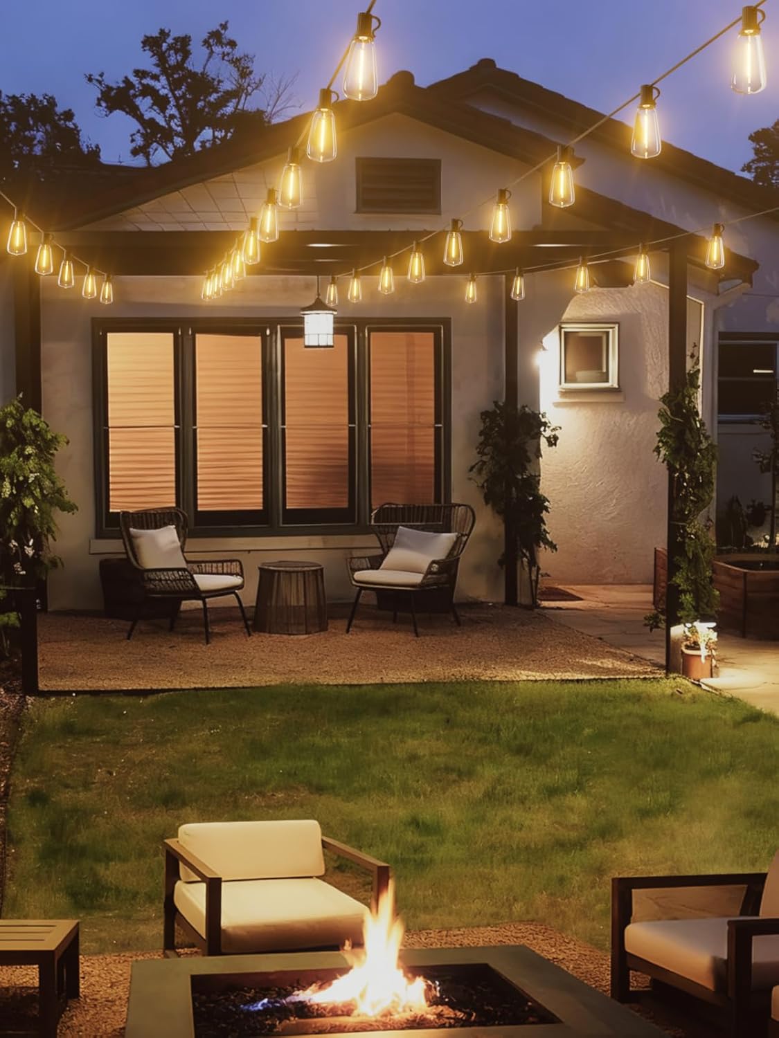 Svater Outdoor String Lights ST38 Patio String Lights with Waterproof Shatterproof LED Bulbs