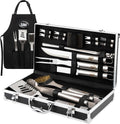 Kaluns Grilling Accessories BBQ Tool Set with Aluminum Case and Apron